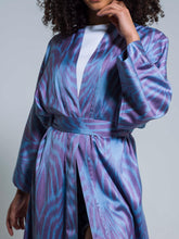 Load image into Gallery viewer, Belted 85% Silk Maxi Kimono "Celestial Dream"