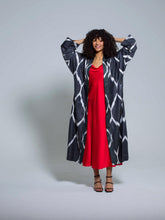 Load image into Gallery viewer, Belted 100% Silk Maxi Kimono "Mystical Midnight"