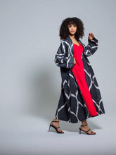 Load image into Gallery viewer, Belted 100% Silk Maxi Kimono "Mystical Midnight"