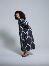 Load image into Gallery viewer, Belted 100% Silk Maxi Kimono "Mystical Midnight"