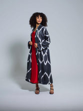 Load image into Gallery viewer, Belted 100% Silk Maxi Kimono "Mystical Midnight"