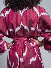 Load image into Gallery viewer, Belted 85% Silk Maxi Kimono "Pure Passion"