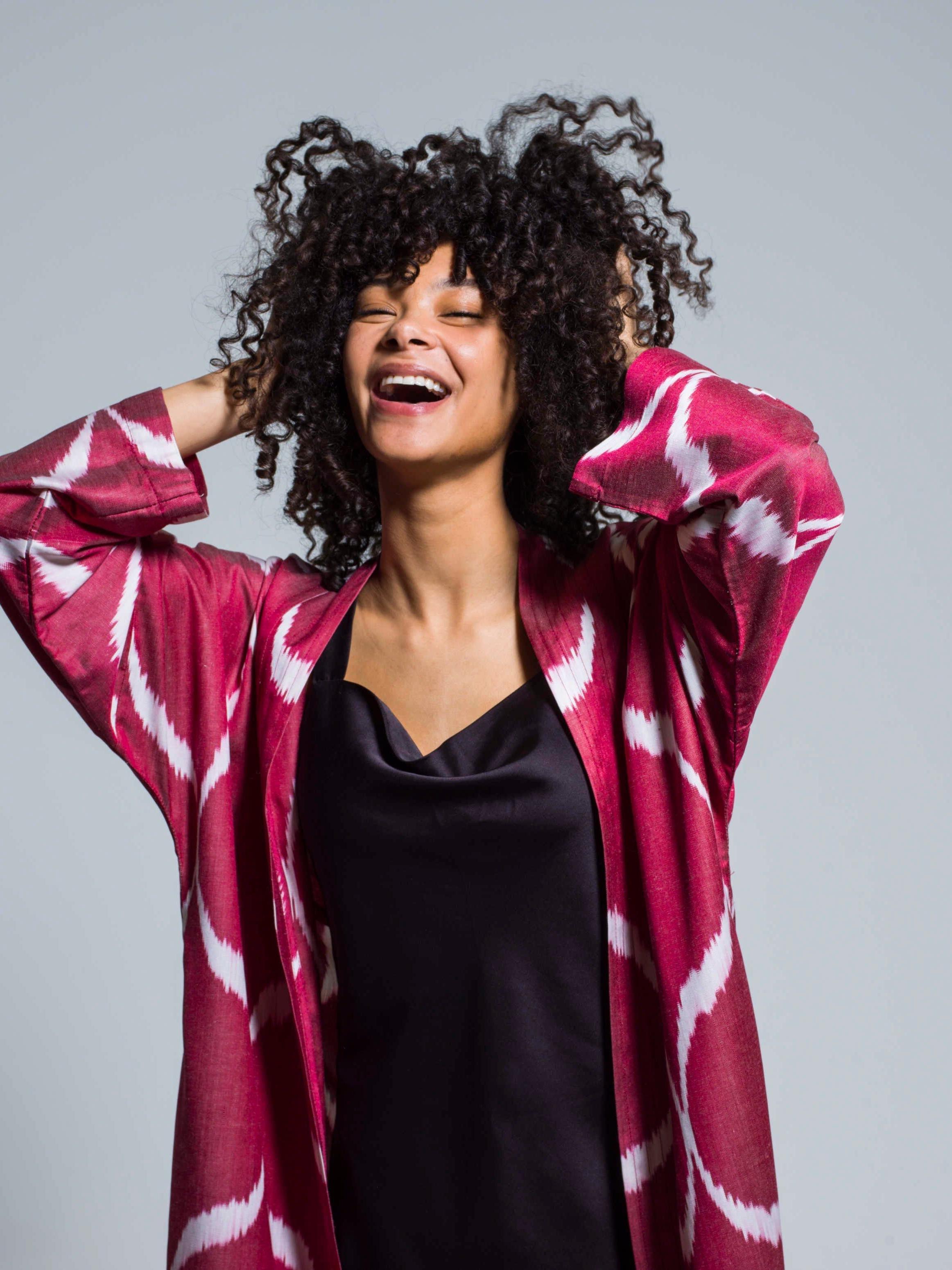 Belted 85 Silk Maxi Kimono