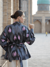 Load image into Gallery viewer, 85% Silk Mini Kimono "Passionate Heart"