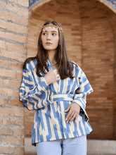 Load image into Gallery viewer, 100% Cotton Short Kimono "Cote d'Azur"