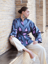 Load image into Gallery viewer, 85% Silk Mini Kimono "Passionate Heart"