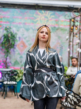 Load image into Gallery viewer, 85% Silk Handmade Short Kimono "Mystical Midnight"