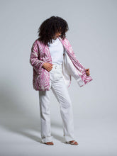 Load image into Gallery viewer, 85% Silk 15% Cotton Lightweight Quilted Jacket "Imperial Lily"