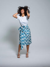 Load image into Gallery viewer, 85% Silk Wrapped Ikat Skirt