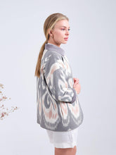 Load image into Gallery viewer, cotton grey pink ikat jacket