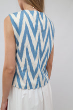 Load image into Gallery viewer, 100% Cotton Blue Ikat Waistcoat
