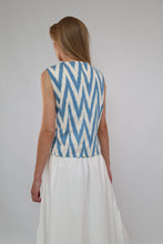 Load image into Gallery viewer, 100% Cotton Blue Ikat Waistcoat
