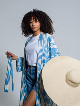 Load image into Gallery viewer, Belted 100% Cotton Maxi Kimono &quot; Summer Breeze&quot;
