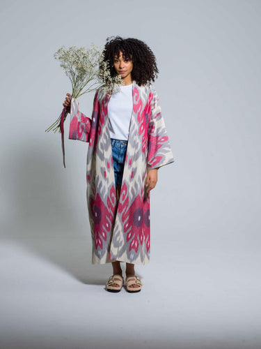 Belted 100% Cotton Maxi Kimono 