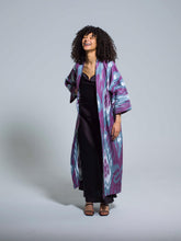 Load image into Gallery viewer, Belted 100% Cotton Maxi Kimono &quot;Mysterious Dawn&quot;
