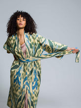 Load image into Gallery viewer, Belted 100% Cotton Maxi Kimono &quot;Northen Lights&quot;

