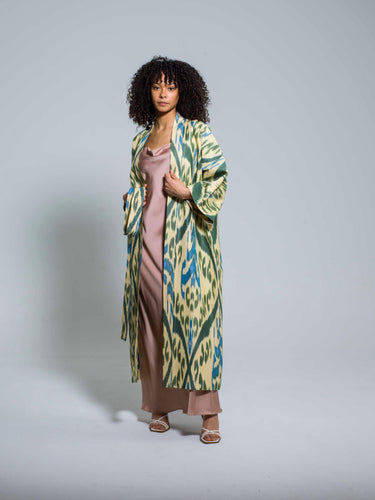 Belted 100% Cotton Maxi Kimono 