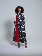 Load image into Gallery viewer, Belted 100% Silk Maxi Kimono &quot;Mystical Midnight&quot;
