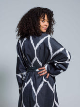 Load image into Gallery viewer, Belted 100% Silk Maxi Kimono &quot;Mystical Midnight&quot;

