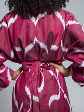 Load image into Gallery viewer, Belted 85% Silk Maxi Kimono &quot;Pure Passion&quot;
