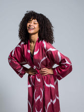 Load image into Gallery viewer, Belted 85% Silk Maxi Kimono &quot;Pure Passion&quot;
