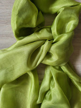 Load image into Gallery viewer, 100% Silk Light Green Scarf &quot;Flair of Hope&quot;
