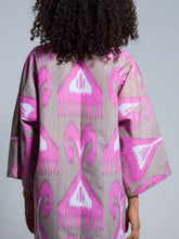 Load image into Gallery viewer, Midi 100% Cotton Kimono &quot;Delightful Oasis&quot;
