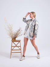 Load image into Gallery viewer, cotton grey pink ikat jacket
